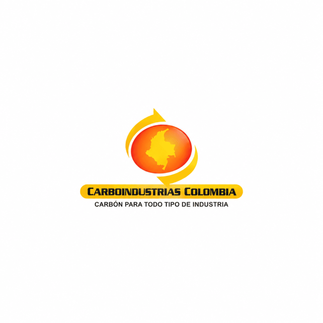 Logotipo de Carboindustrias Colombia con símbolo de llama en amarillo y naranja.