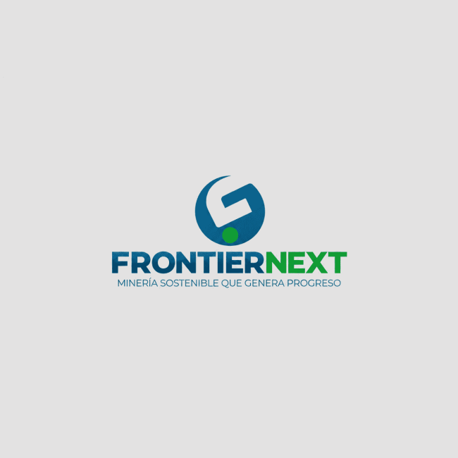 Logotipo de Frontier Next con el lema Minería sostenible que genera progreso.
