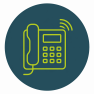 redes-voz-icono Telefonía y red de voz representadas por un teléfono de escritorio.
