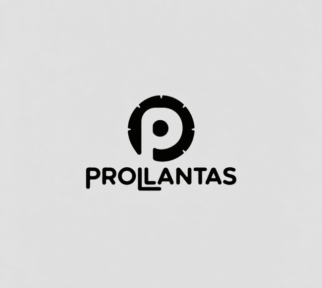 Logotipo de Prollantas con una letra P integrada en la silueta de una llanta.